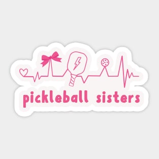 Pickleball Sisters Pink Sticker